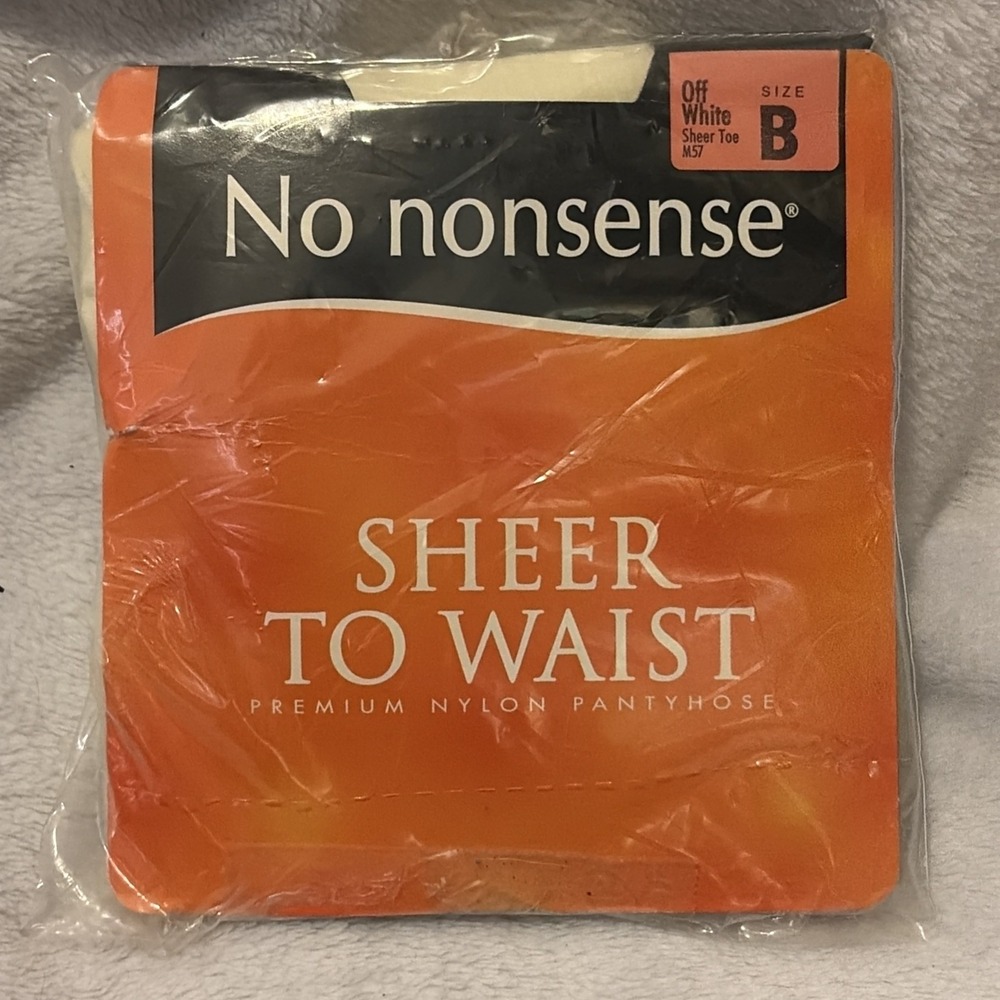 No nonsense Sheer To Waist Pantyhose~SZ B~Off White w/Sheer Toe
